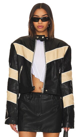 Tobaias Faux Leather Moto Jacket in Black | Revolve Clothing (Global)
