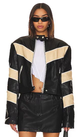 Tobaias Faux Leather Moto Jacket in Black | Revolve Clothing (Global)