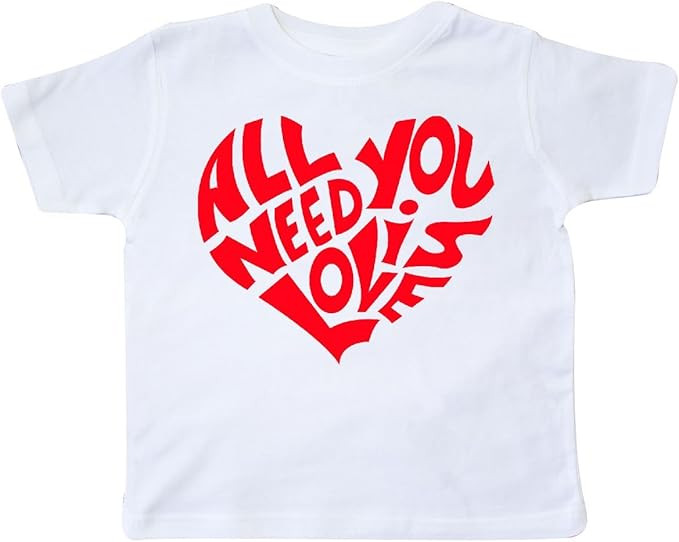 inktastic All You Need is Love Red Heart Shape Toddler T-Shirt | Amazon (US)