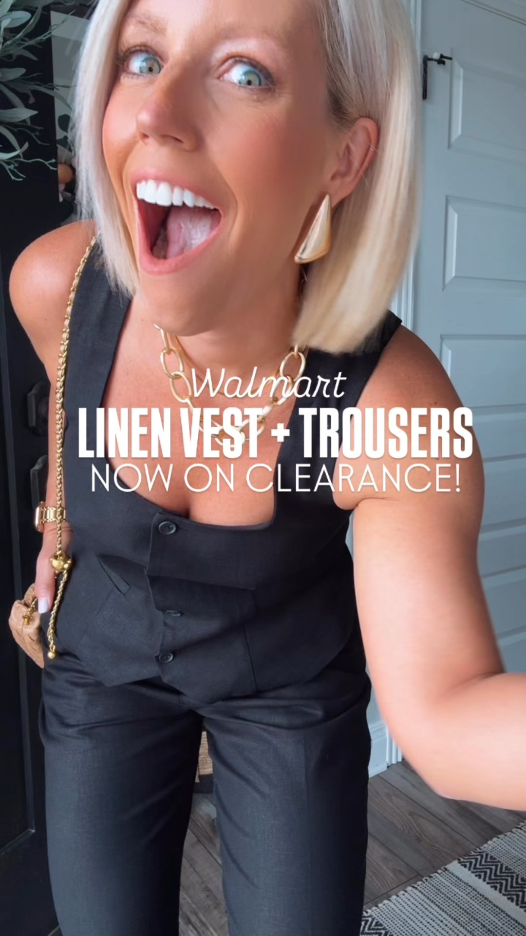 I’m in love with the linen vest and trouser pants set that is sold as separates and it’s on clearance right now!!!!! Such a deal!!!! It comes in 2 other colors too!!
⬇️⬇️⬇️
Vest size small (need XS - runs roomy)
Linen pants size 4 (roomy)
Cream trousers small regular length 
Jeans size 6 regular length 
Nikes TTS
Heels sized up 1/2 size 


#LTKSaleAlert #LTKWatchNow #LTKStyleTip