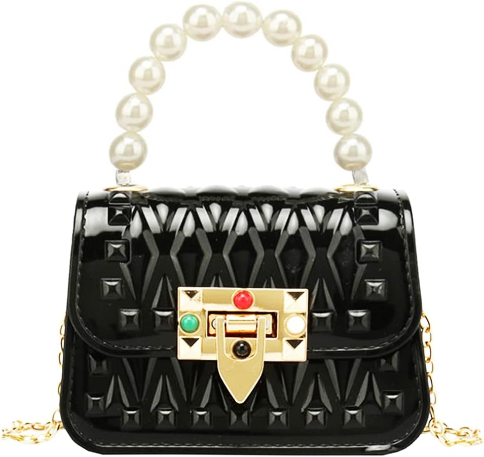 Cute Little Girls Toddler Crossbody Purses PVC Handbag Messenger Bag Black Wallets Purses for Gir... | Amazon (US)