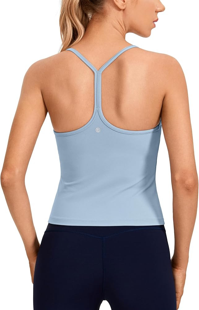 CRZ YOGA Butterluxe Womens Workout Racerback Tank Top with Built in Bra - Scoop Neck Spaghetti St... | Amazon (US)
