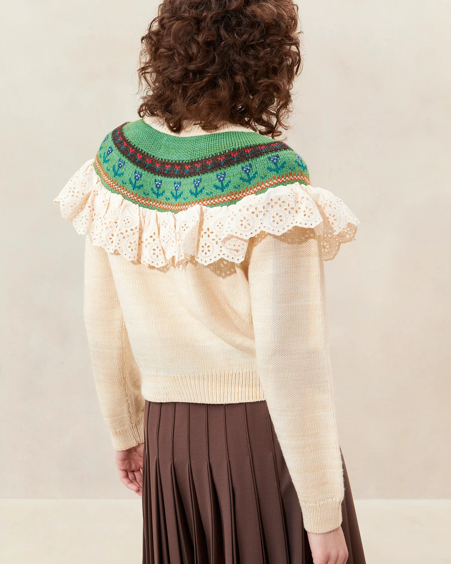 Avery Cream/Jade Floral Cardigan | Loeffler Randall