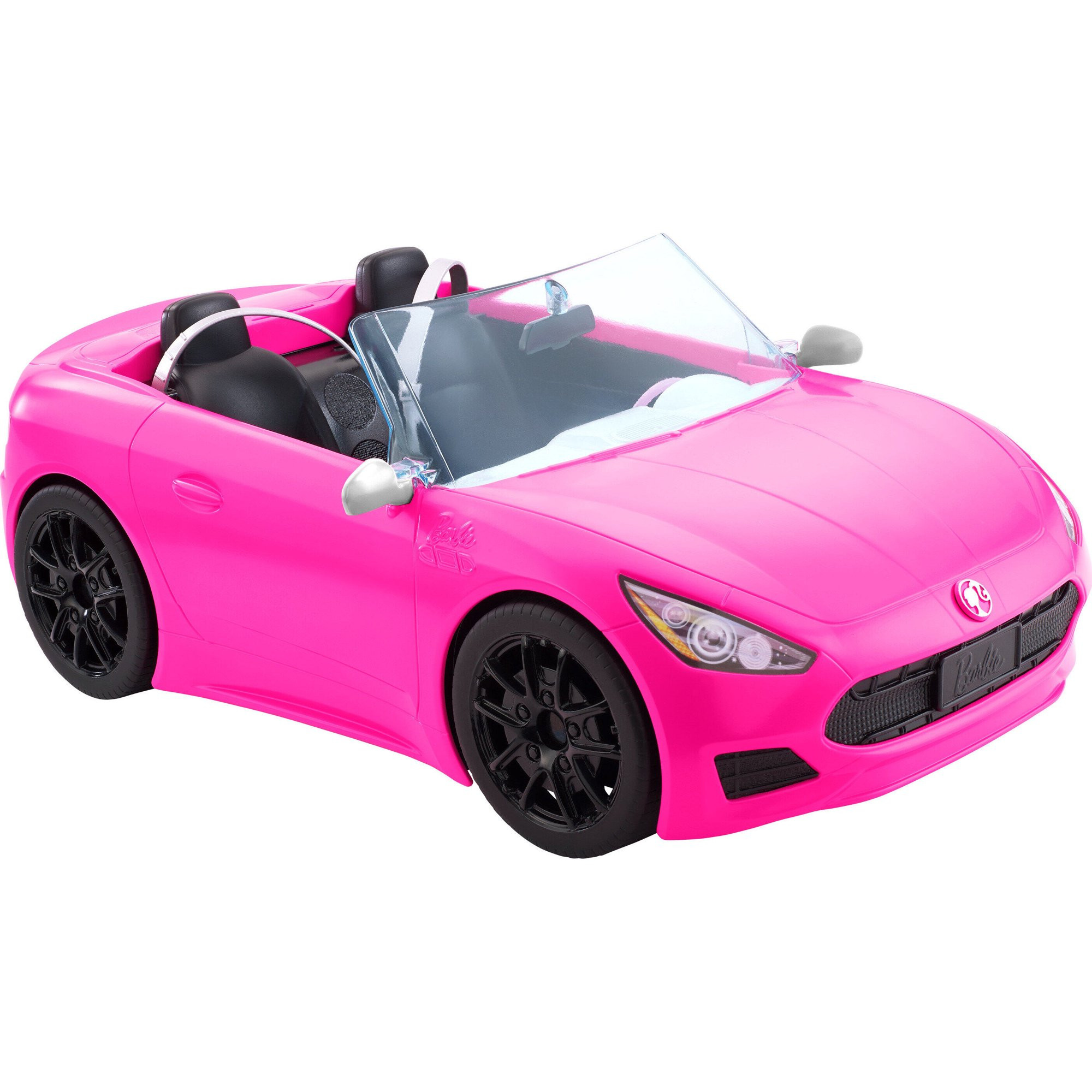 Barbie Convertible Toy Car, Bright Pink with Seatbelts and Rolling Wheels (Seats 2 Dolls) | Walmart (US)