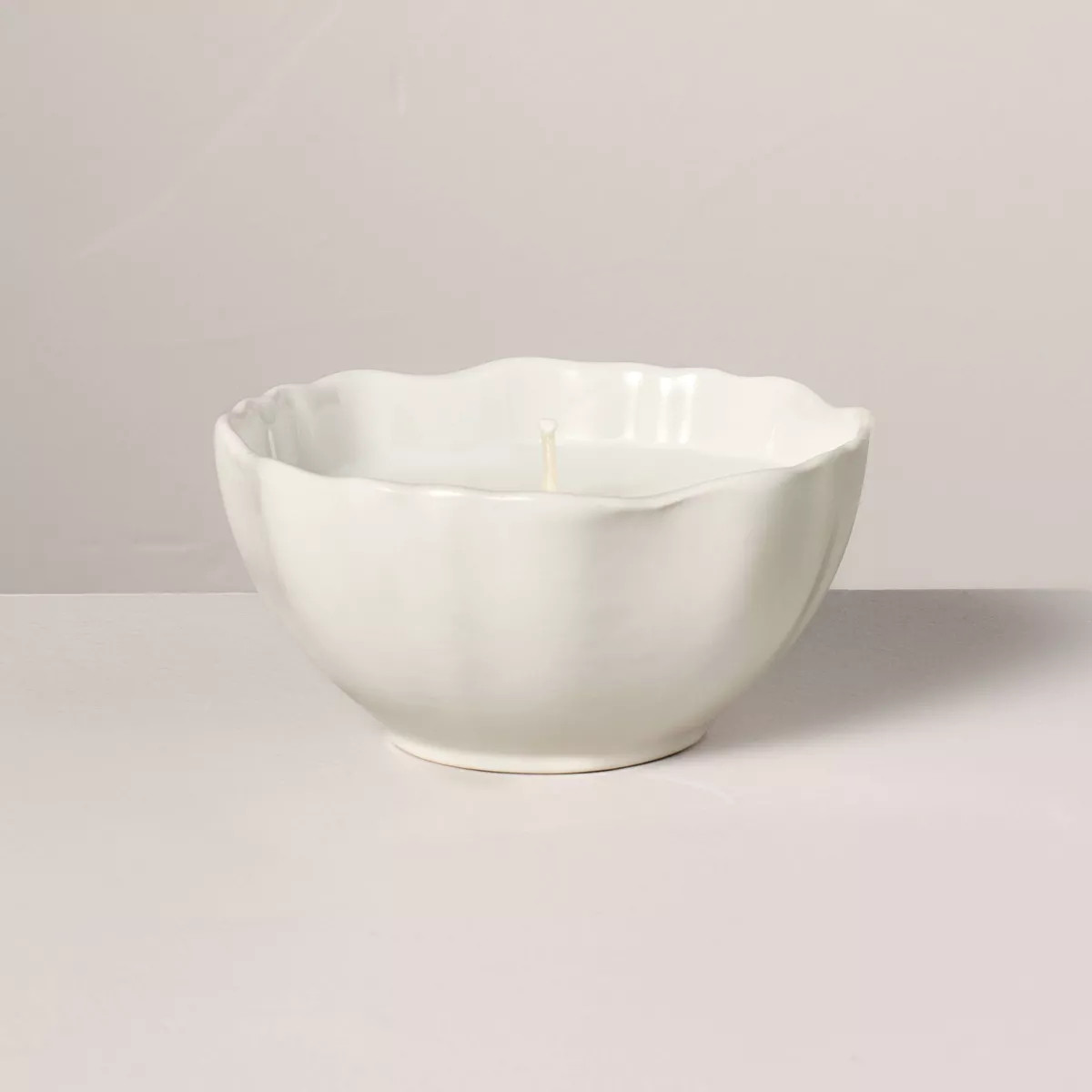 Scalloped Ceramic Lavender and Birch Jar Candle Cream 5oz - Hearth & Hand™ with Magnolia | Target