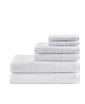 Madison Park Spa Waffle Jacquard Luxury Combed Cotton 6-Pc. Bath Towel Set - Macy's | Macy's