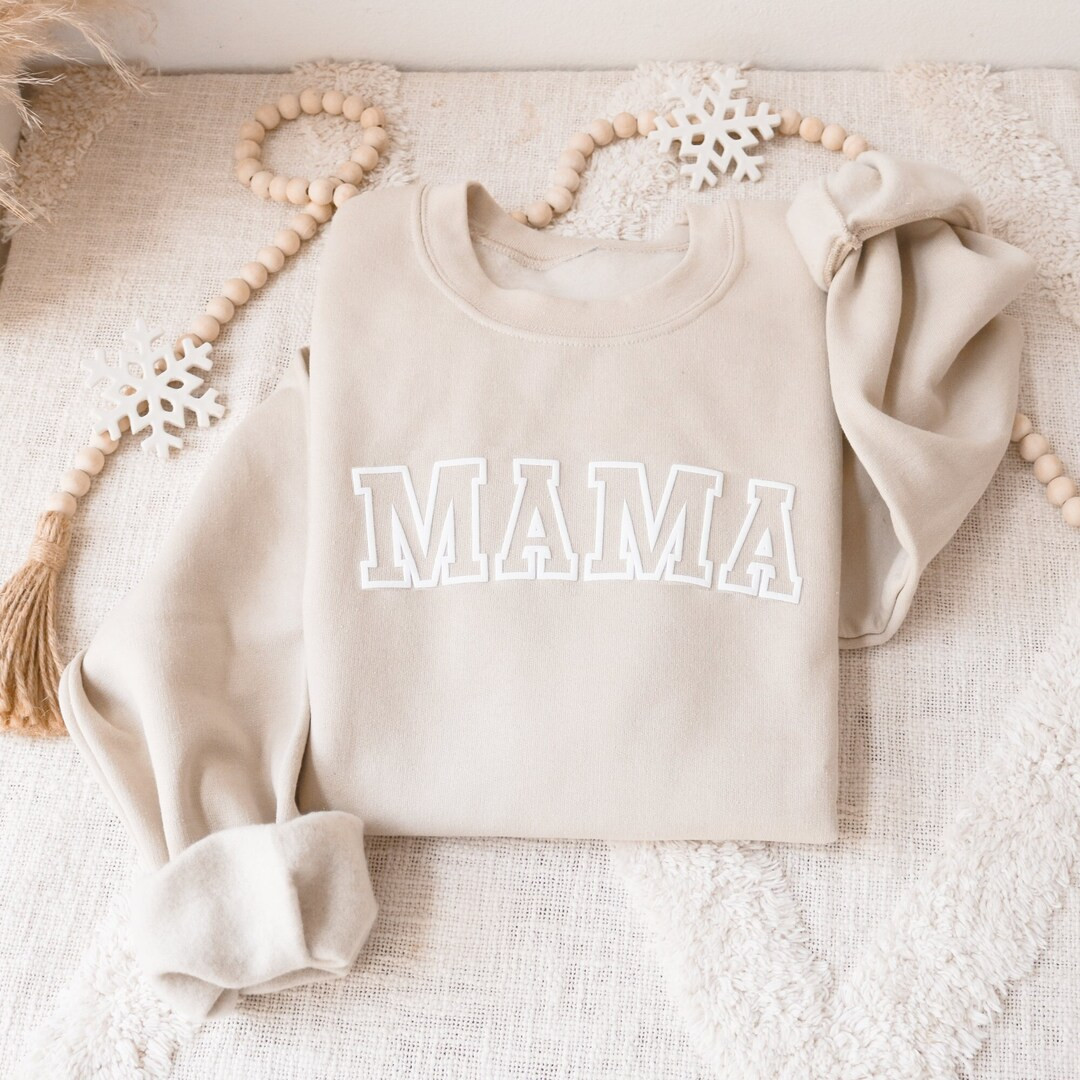 MAMA Sweatshirt Mom Sweatshirt Christmas Gift for Mom Mama Crewneck Personalized Kids Name Gift F... | Etsy (US)