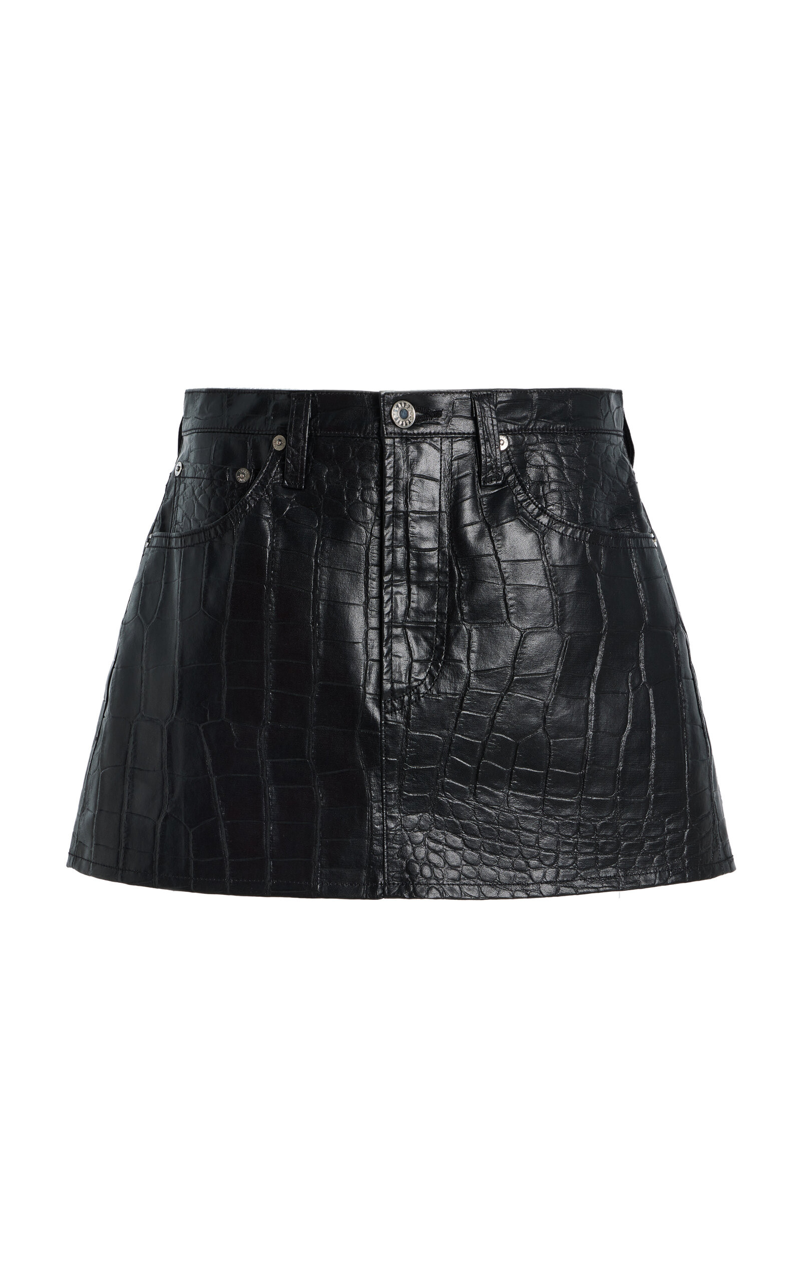 Keira Croc-Effect Faux-Leather Mini Skirt | Moda Operandi (Global)