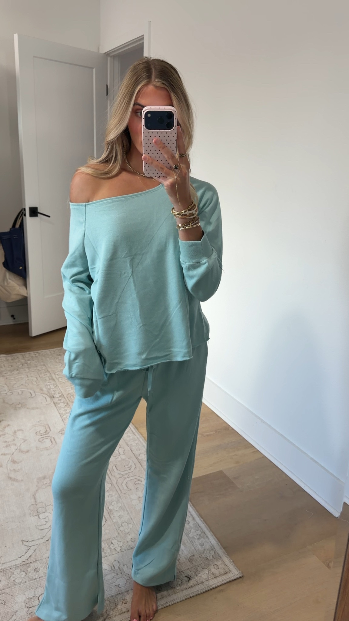 Amazon size small Fisoew Womens 2 Piece Outfits Off the Shoulder Sweatshirts Crop Top Wide Leg Sweatpants Fall Casual Matching Lounge Sets