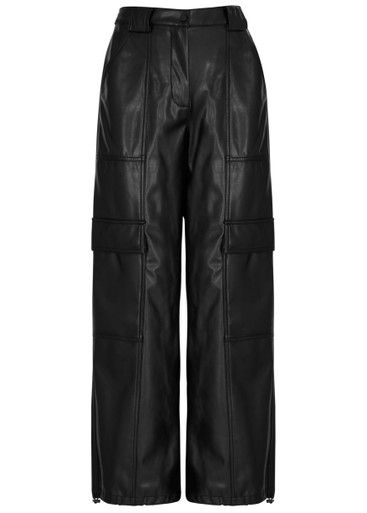 Wide-leg vegan leather cargo trousers | Harvey Nichols US