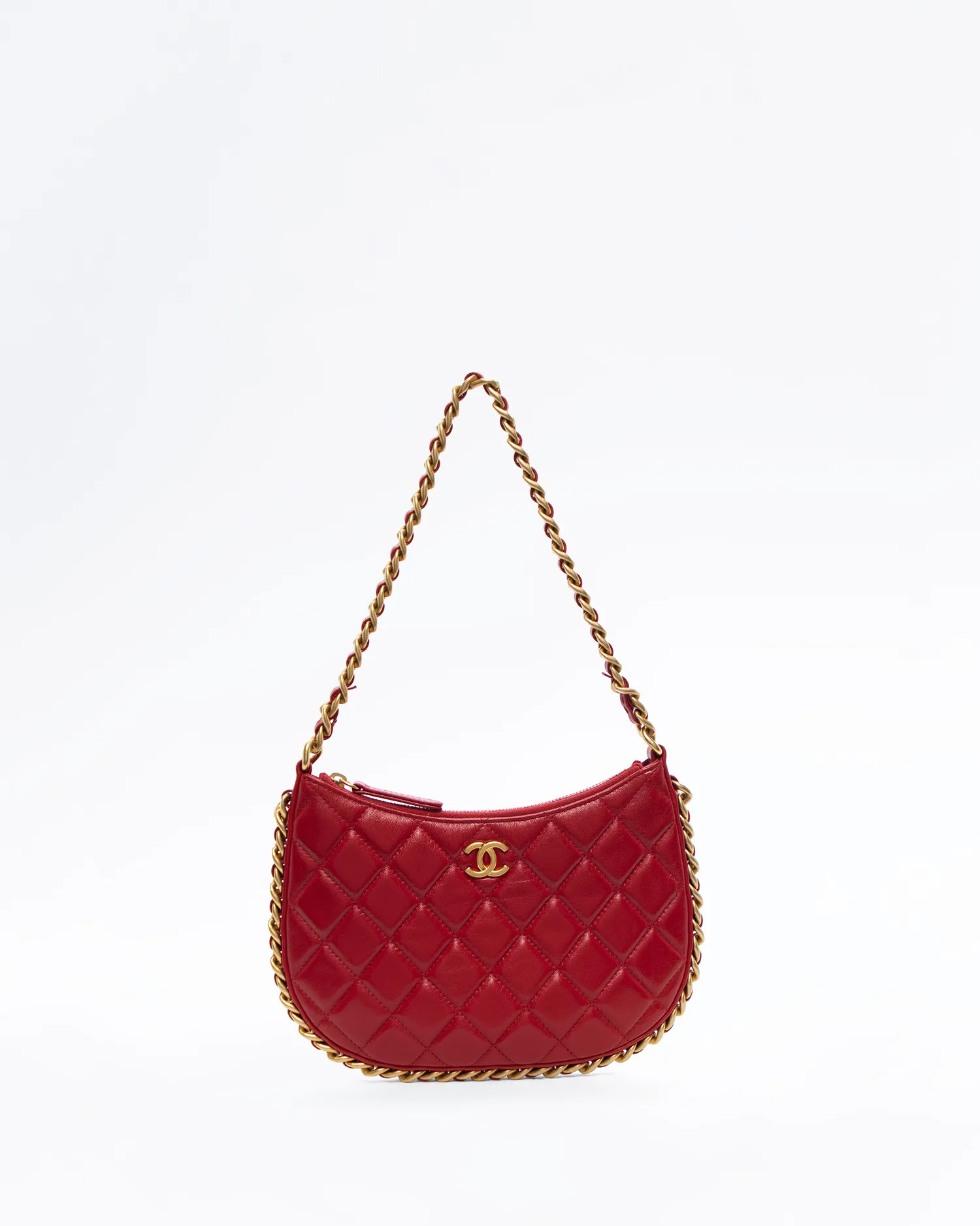 Lambskin Chain Around Hobo Bag | Vivrelle