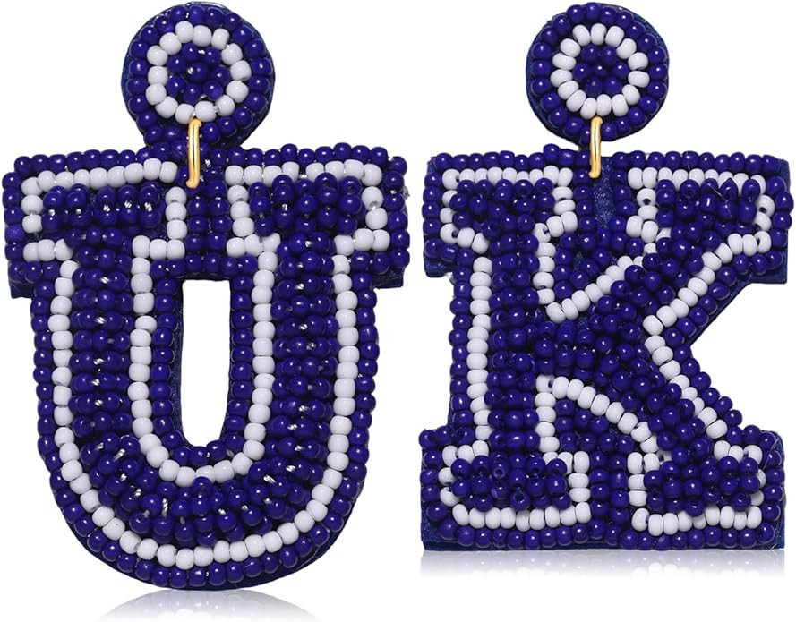 Football Earrings Game Day Sports Dangle Earrings Football Team Mom T A U G Letter Beaded Earring... | Amazon (US)