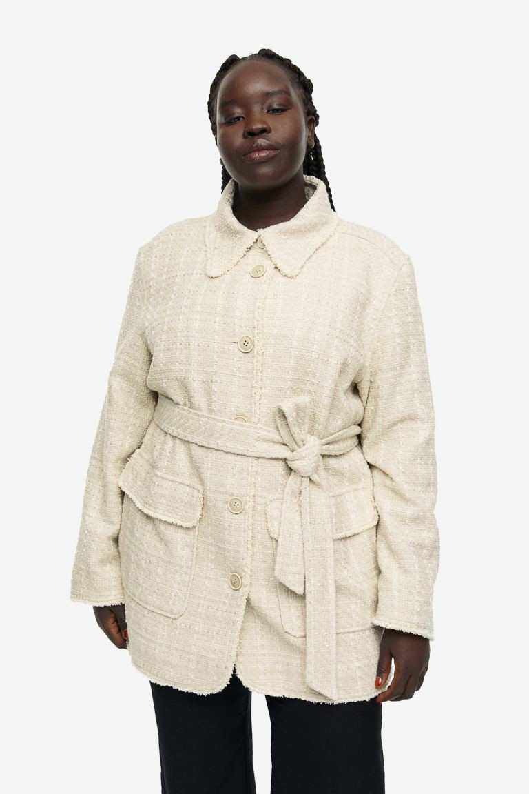 Tie-belt Bouclé Shacket | H&M (US + CA)