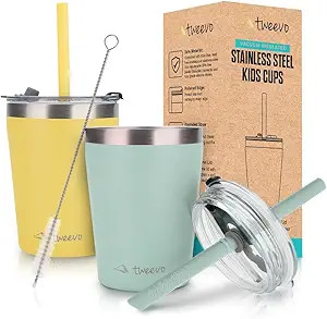 Sippy Cups For Toddlers 1-3 - Spill Proof Toddler Cups w/Screw Lids - Stainless Steel Kids Cups W... | Amazon (US)