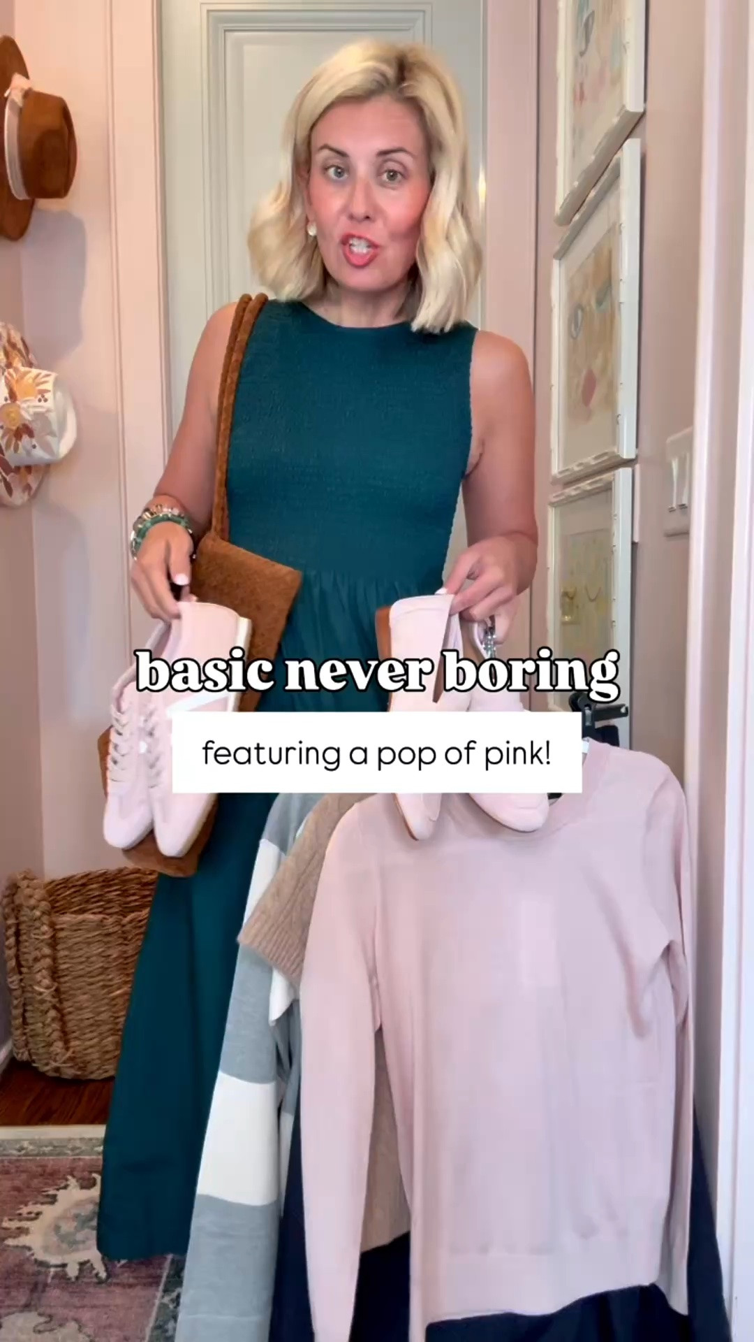 The goal is real life looks for real life ladies in the form of basic, never boring, and extremely budget friendly. Here at @mixandmatchmadness you know we are adding in a pop of pink any chance we get!   Sizing: Jeans- 26 short All tops- xs
Skirt- xs
Dress- xs Sneakers- 8 Loafers- 7.5  @quince #quincepartner