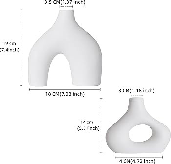 CEMABT White Ceramic Vase Set of 2 for Modern Minimalist Bohemian Decor，Round Matte Donut Vases... | Amazon (US)