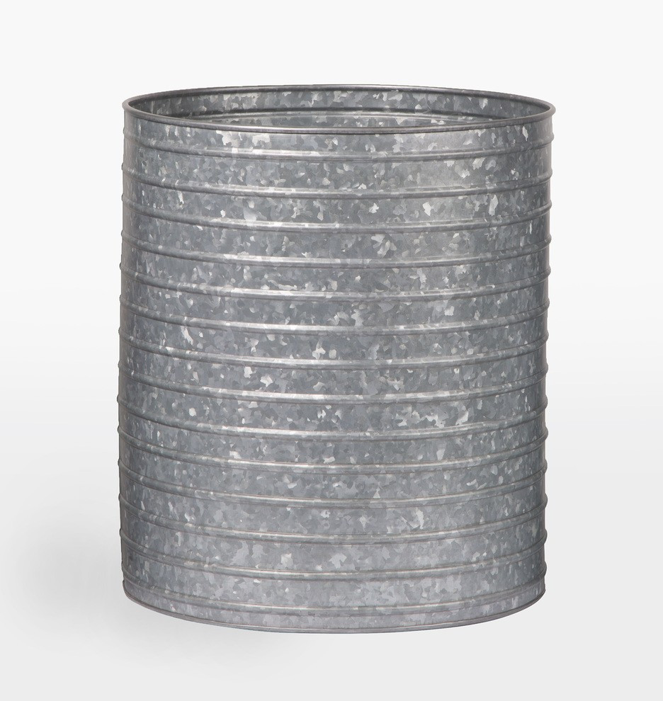 Ribbed Galvanized Metal Planter | Rejuvenation
