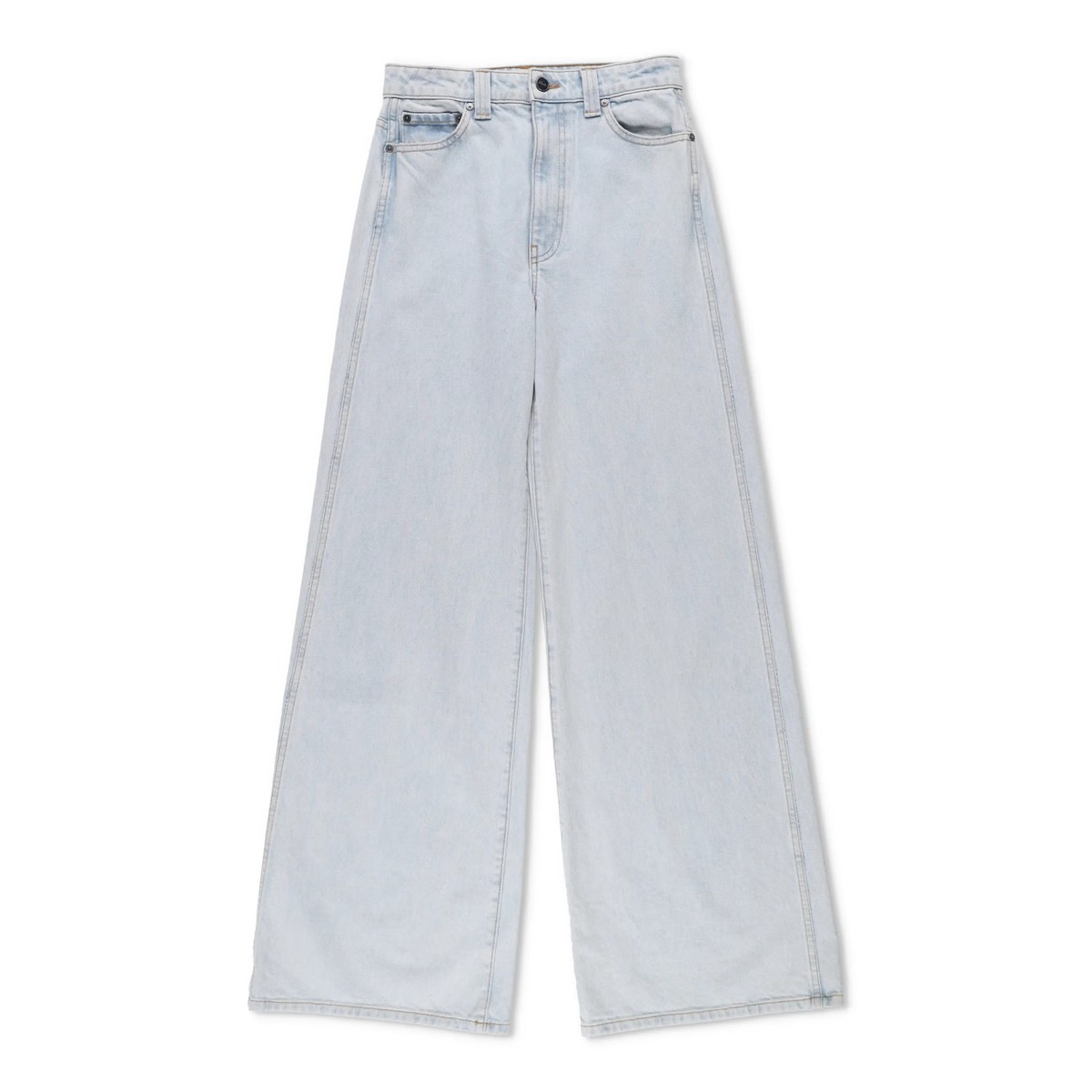KHAITE Womens Dane Wide Leg Jeans Light Blue Cotton Blend 27 RRP 545 | eBay UK