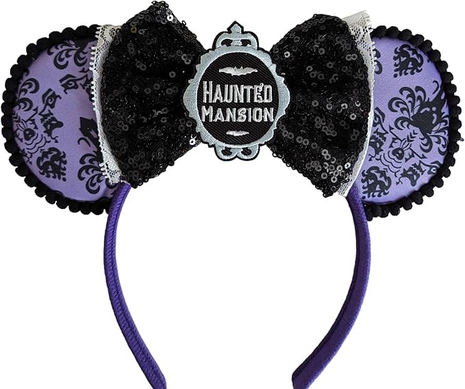 CLGIFT Halloween Minnie Ears, Orange Minnie Ears, Black Web Mickey Ears Headband, Halloween Minni... | Amazon (US)