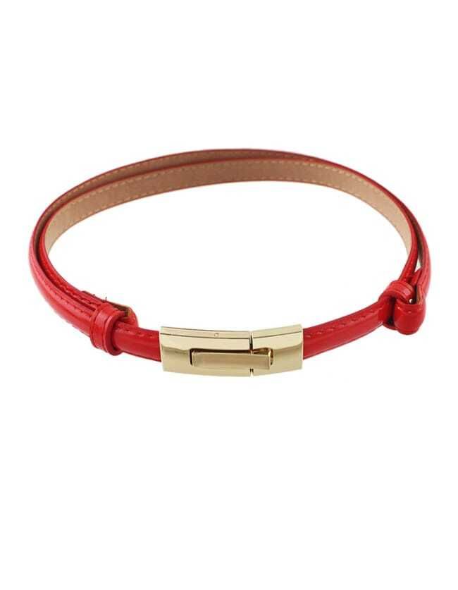 Red Pu Leather Thin Belt | SHEIN