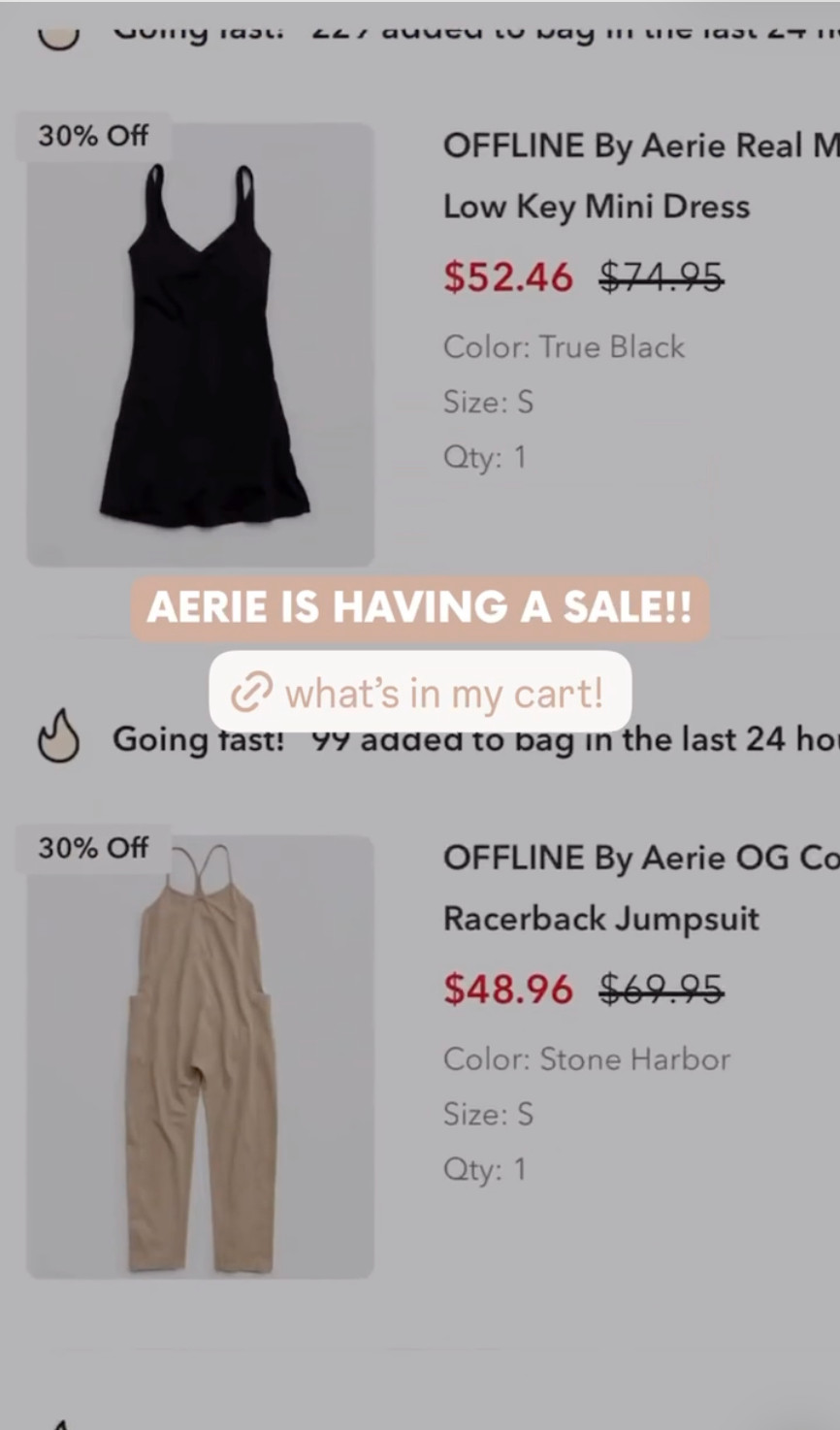 Here's what's in my cart for the Aerie sale!!

Aerie, summer clothing, activewear, athleisure 

 #LTKActive