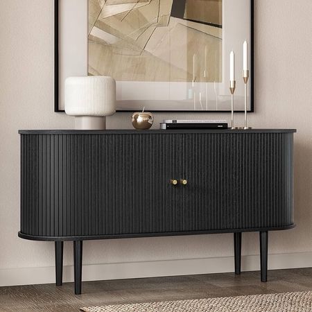 Amazon home furniture. Shop cabinet with beautiful details in black or wood. Perfect for extra storage, entryway, living room, dining room, bedroom. Free shipping. 

#LTKHome