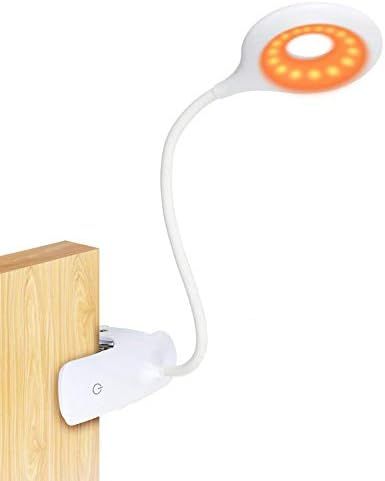Clip On Reading Light for Bed Headboard - Rechargeable 16 LED Amber Book Light, 5 Brightness Desk... | Amazon (US)