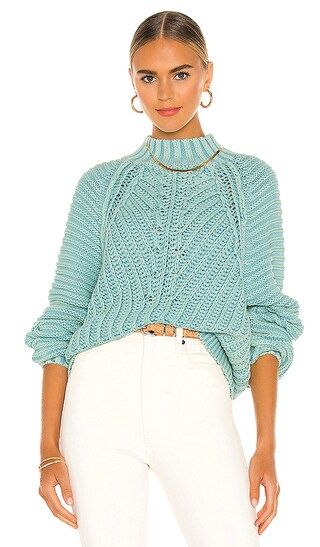 Free People Sweetheart Sweater in Baby Blue. - size L (also in M, XS) | Revolve Clothing (Global)