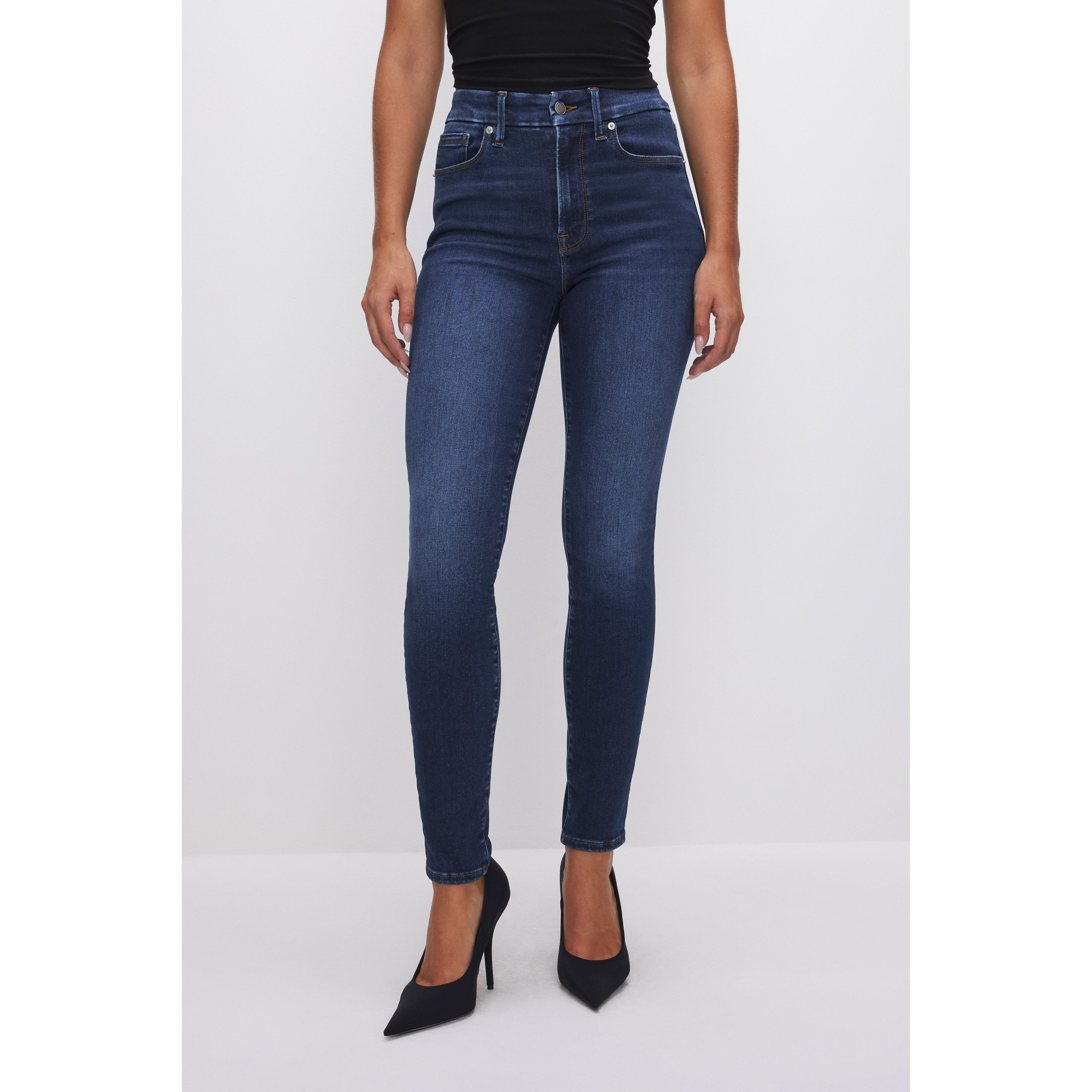 Women's Always Fits Good Legs Skinny Jeans | Extra Stretch, Flat Tummy Tech, Gap-Proof Waistband High Waisted Skinny Jeans | Ind | Good American