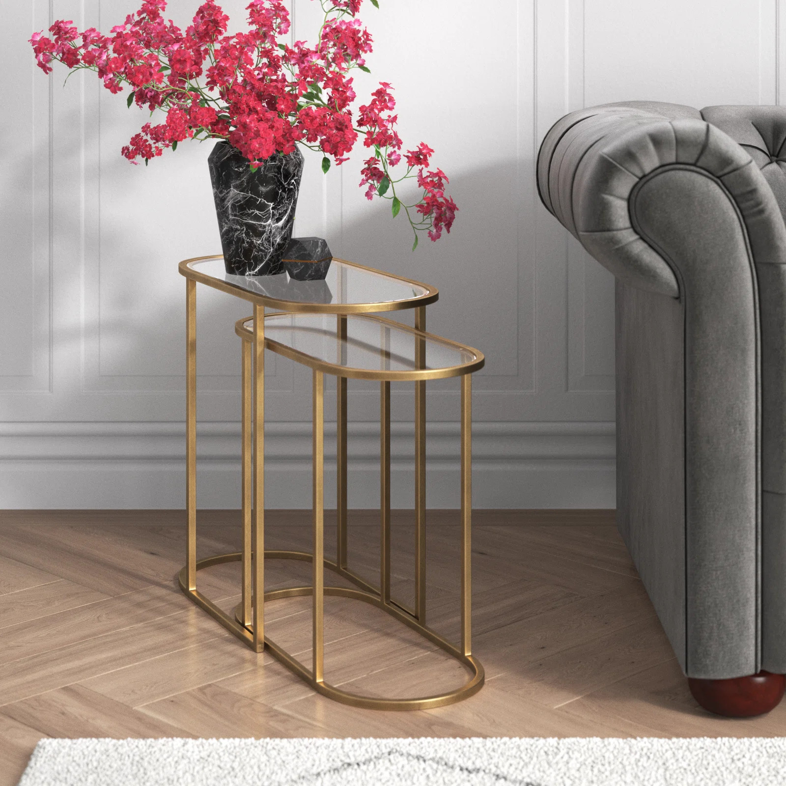 Willa Arlo™ Interiors Lutterworth Glass Frame Nesting Tables "& Reviews" | Wayfair | Wayfair North America