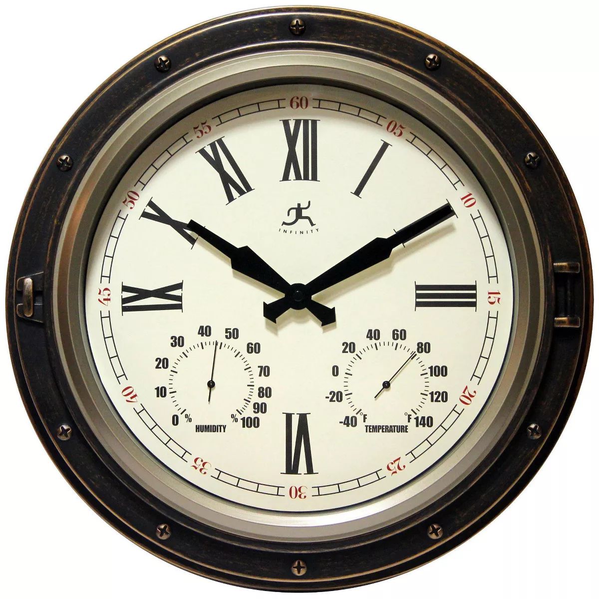 16" Forecaster Indoor/Outdoor Wall Clock Bronze - Infinity Instruments | Target