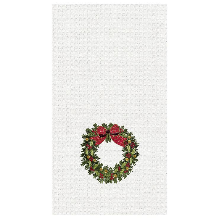 C&F Home Holiday Wreath Waffle Weave Kitchen Towel | Target