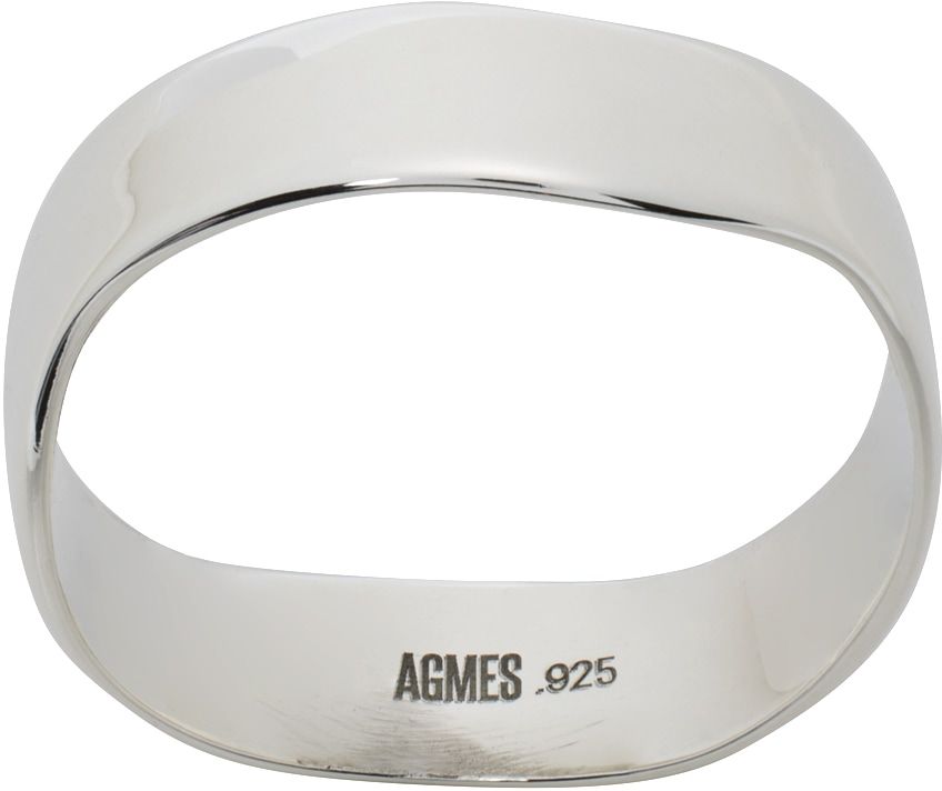 AGMES - Silver Wave Ring | SSENSE