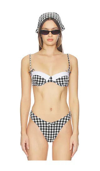 Eppie Top in Black & White Gingham | Revolve Clothing (Global)