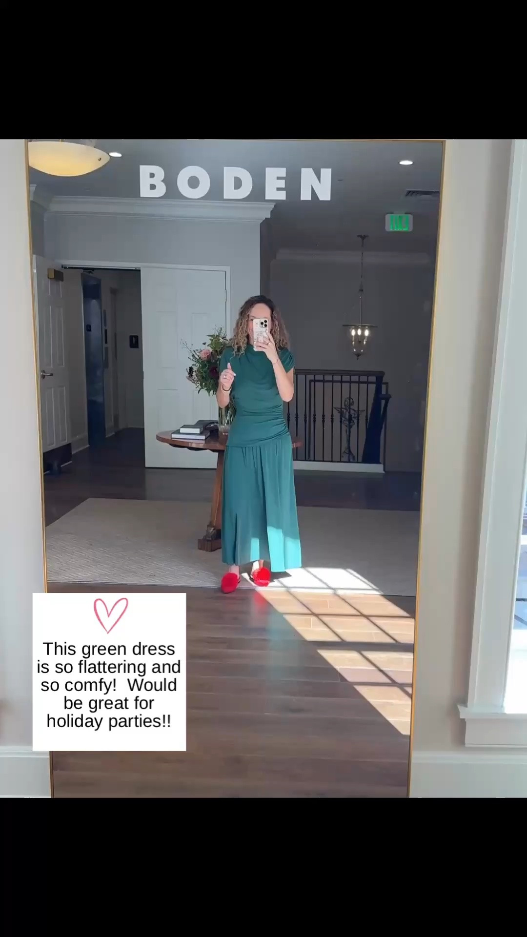 This dress from @Boden (US) is so flattering!  Works for petites and would be great for a holiday party!  The fabric drapes do well and it's so comfy!!

#LTKSeasonal #LTKOver40 #LTKPetite