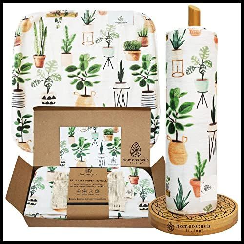 REusable Paper Towels with Cotton Wash Bag | 24x Zero Waste Gift Set-Plant Love |Homeostasis Livi... | Amazon (US)