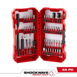 SHOCKWAVE Impact Duty Alloy Steel Screw Driver Bit Set(45-Piece) with 9in. Blade Set and Nitrus Carbide Wrecker(11-Pack) | The Home Depot