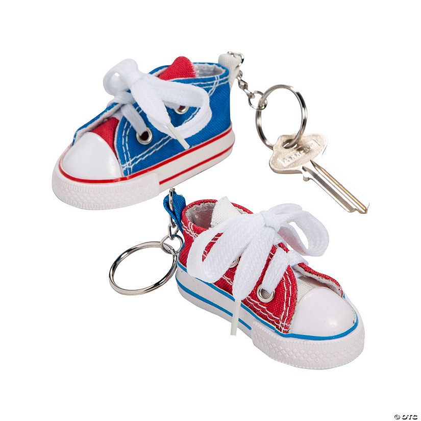 Patriotic Tennis Shoe Keychains - 12 Pc. | Oriental Trading Company