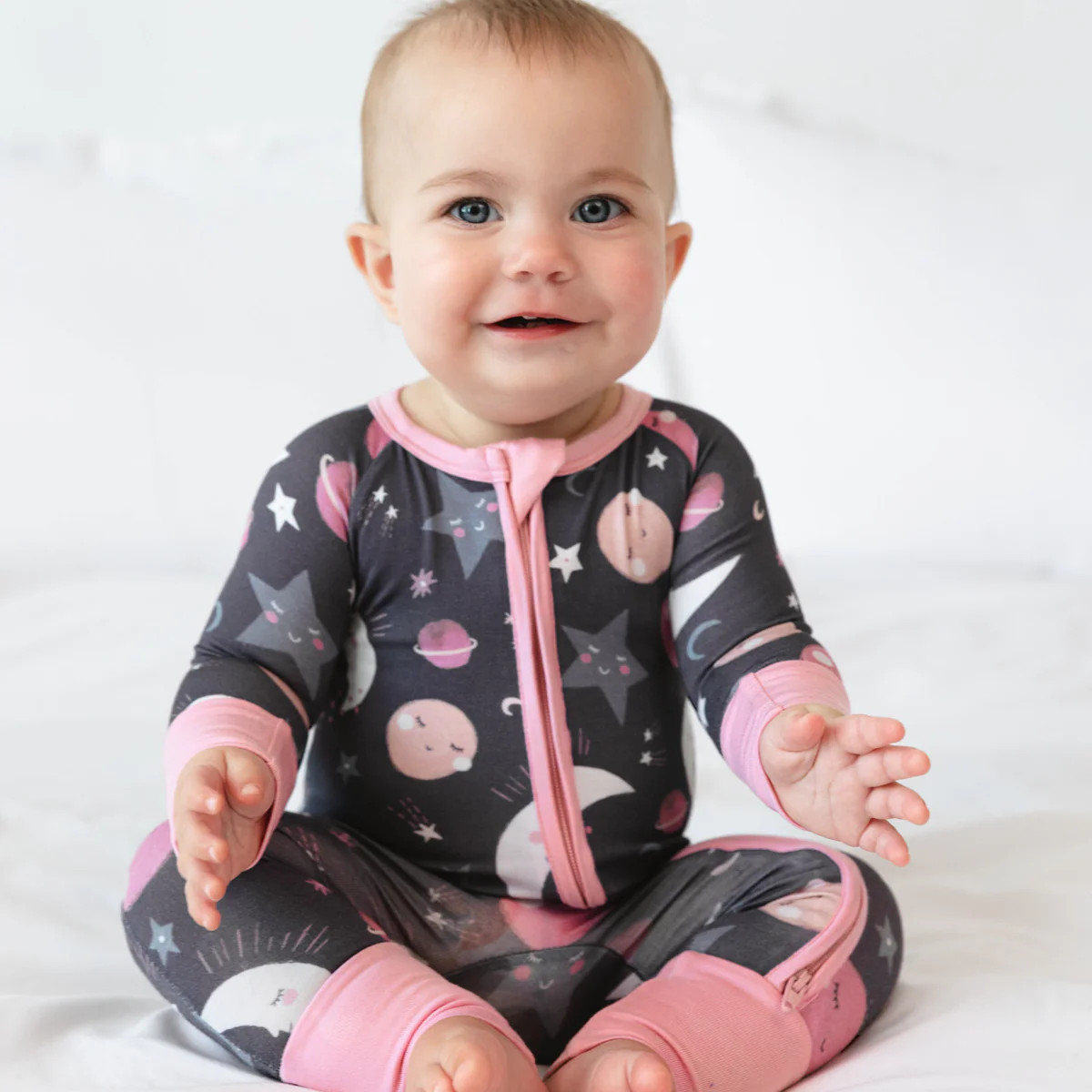 Pink To the Moon & Back Zippy | Little Sleepies