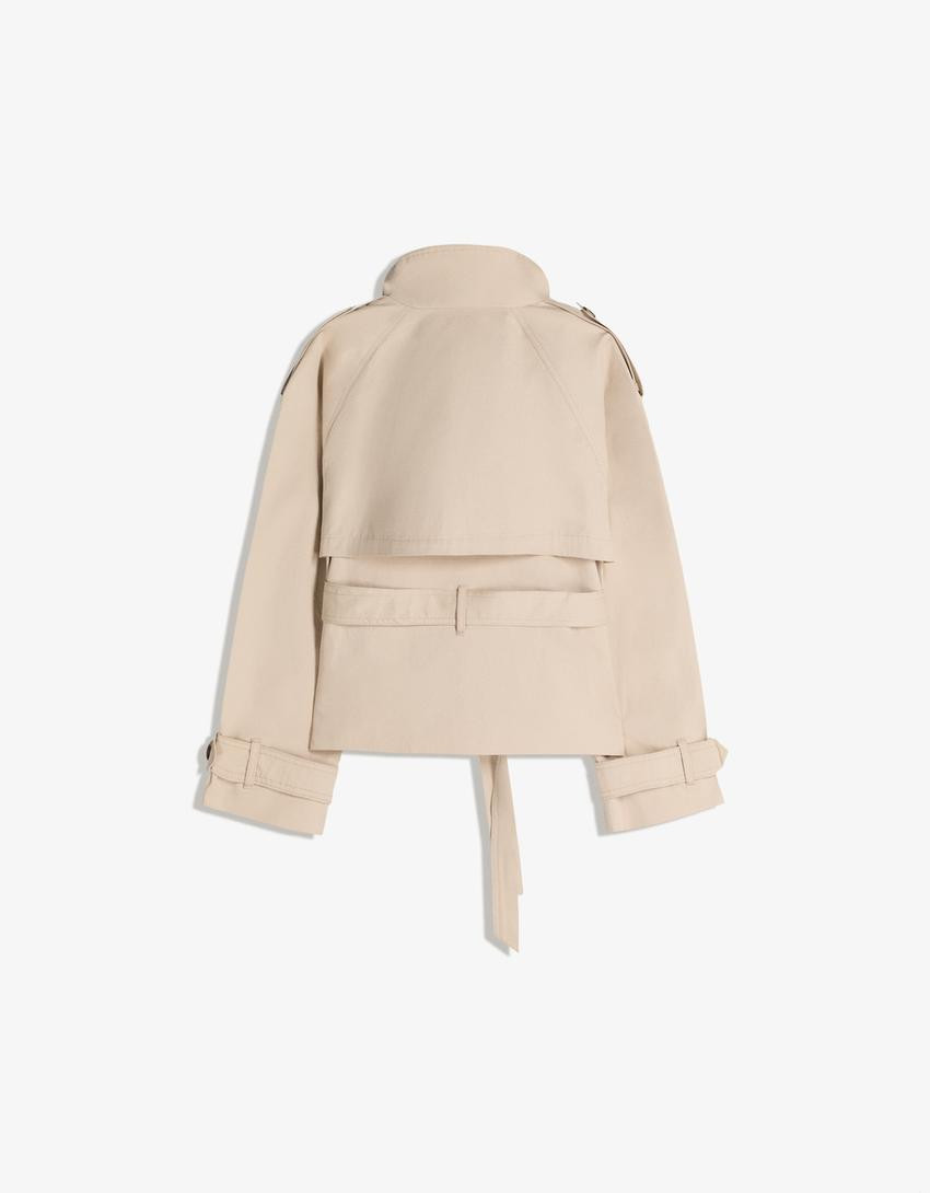 Funnel neck trench jacket - Jackets and trench - Women | Bershka UK