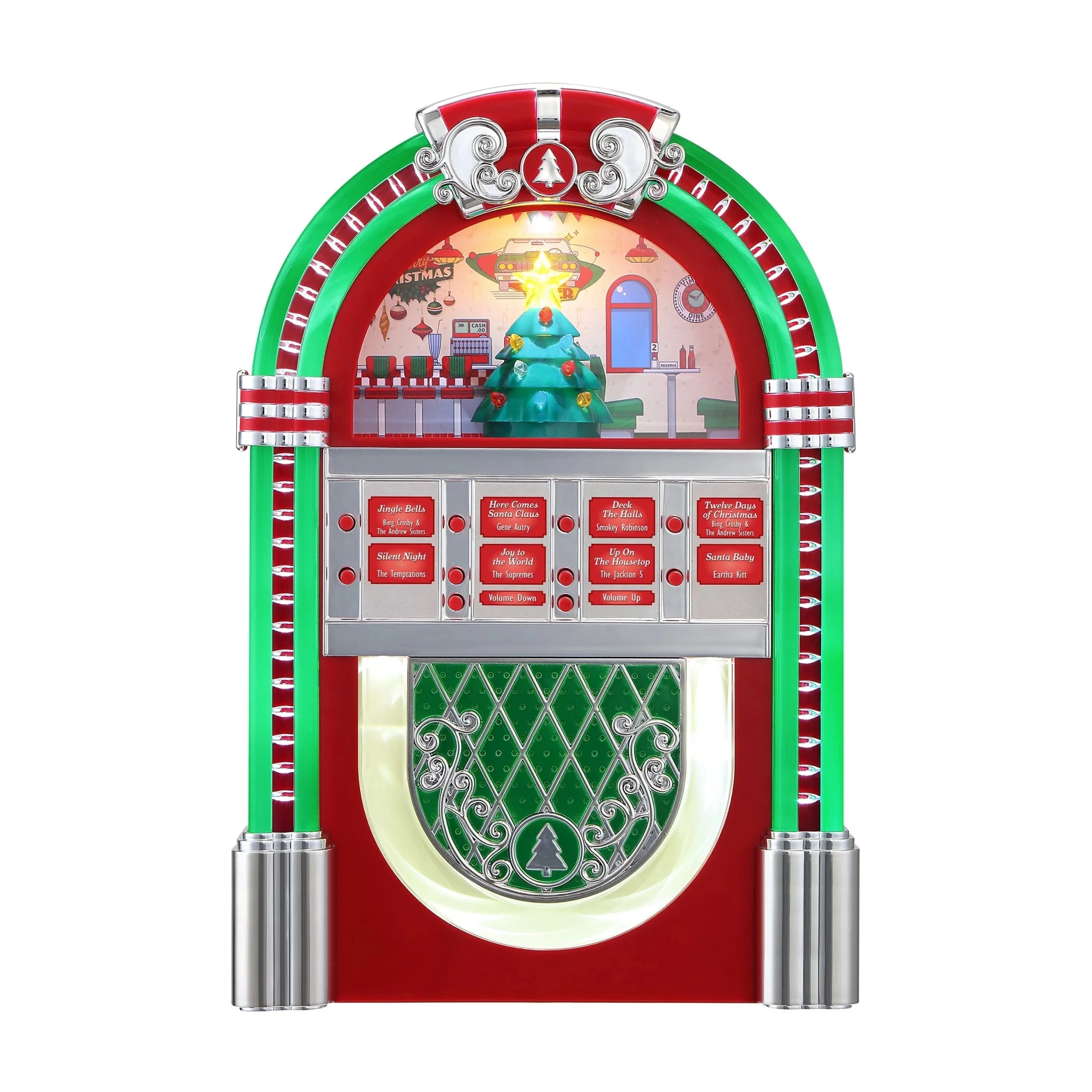 Mr. Christmas Rock-O-Rama Jukebox with LED Lighting, Red, 1 Count - Walmart.com | Walmart (US)