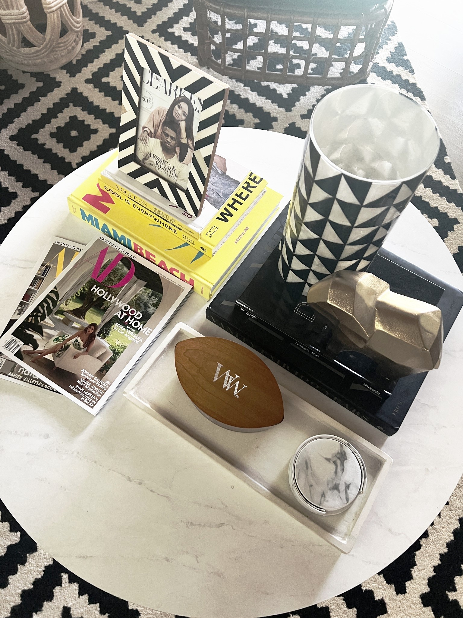 Coffee table decor

Books
Vase
Magazine
Vogue
Candles
Home
Smell

#LTKHome