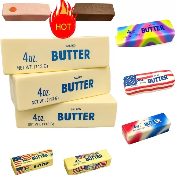 1PC Slow Rising Squishing Butter Stick, Sticky Butter Sticks Squeeze Toys, Realistic Food Squishi... | Walmart (US)
