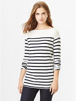 Stripe luxe boatneck tee | Gap US