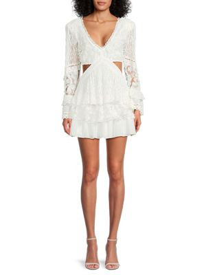 Lace Cutout Mini Dress | Saks Fifth Avenue OFF 5TH