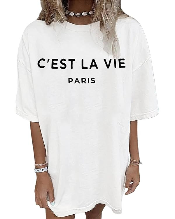 Womens Oversized T Shirt Graphic Tee Casual Summer Loose Short Sleeve Top | Amazon (US)