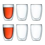 Bodum Pavina Double Wall Insulated Glasses, 12 Oz. (6-Pack), Clear | Amazon (US)