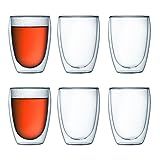 Bodum Pavina Double Wall Insulated Glasses, 12 Oz. (6-Pack), Clear | Amazon (US)
