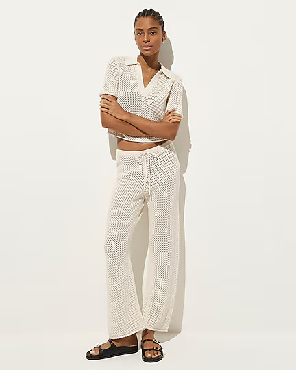 Crochet beach polo shirt in cotton | J. Crew US