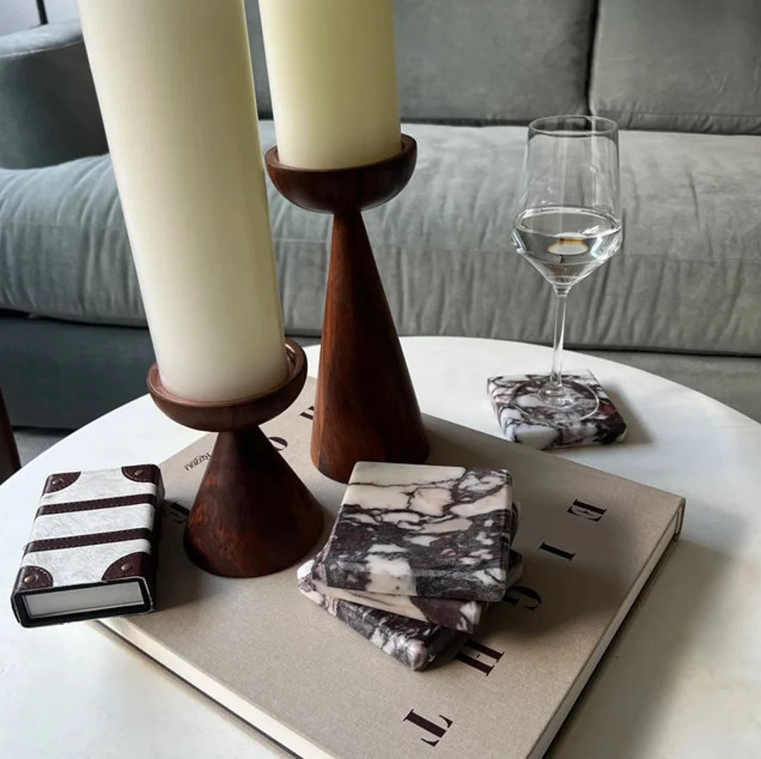 Calacatta Viola Set of SQUARE Coasters - Etsy | Etsy (US)